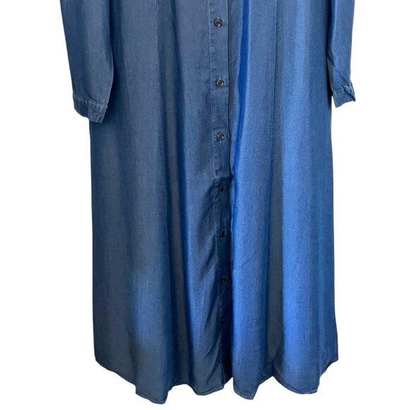 Chadwicks New Chambray Button Front Shirt Maxi Dress Size 16 - Picture 5 of 13
